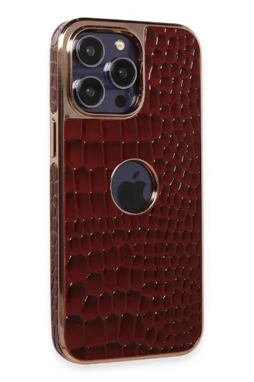 Newface iPhone 13 Pro Max Kılıf Snake Kapak - Bordo resmi
