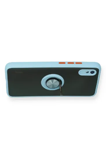 Newface Xiaomi Redmi 9A Kılıf Montreal Yüzüklü Silikon Kapak - Buz Mavi resmi