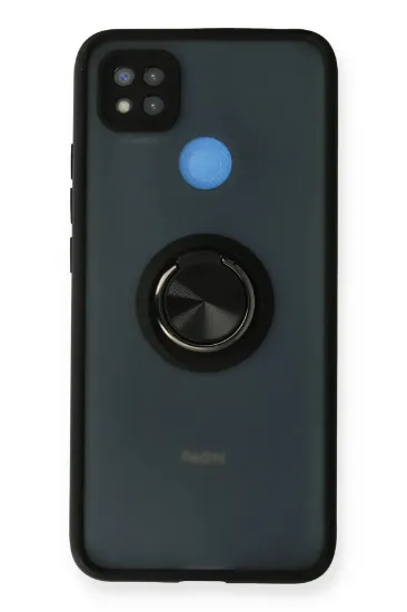 Newface Xiaomi Redmi 9C Kılıf Montreal Yüzüklü Silikon Kapak - Siyah resmi