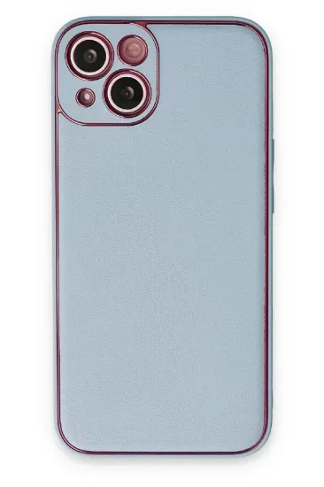 Newface iPhone 14 Plus Kılıf Coco Deri Silikon Kapak - Sky Blue resmi