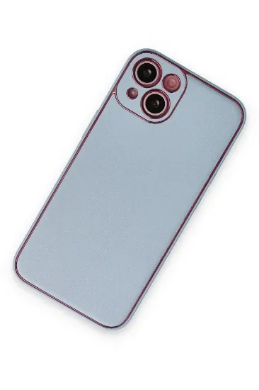 Newface iPhone 14 Plus Kılıf Coco Deri Silikon Kapak - Sky Blue resmi