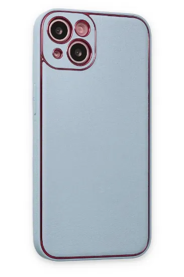 Newface iPhone 14 Plus Kılıf Coco Deri Silikon Kapak - Sky Blue resmi