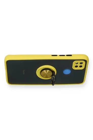 Newface Xiaomi Redmi 9C Kılıf Montreal Yüzüklü Silikon Kapak - Sarı resmi