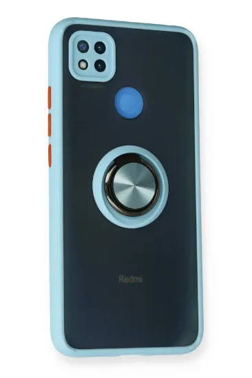 Newface Xiaomi Redmi 9C Kılıf Montreal Yüzüklü Silikon Kapak - Buz Mavi resmi