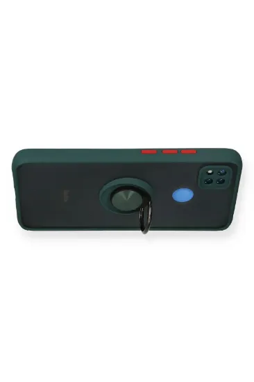 Newface Xiaomi Redmi 9C Kılıf Montreal Yüzüklü Silikon Kapak - Yeşil resmi