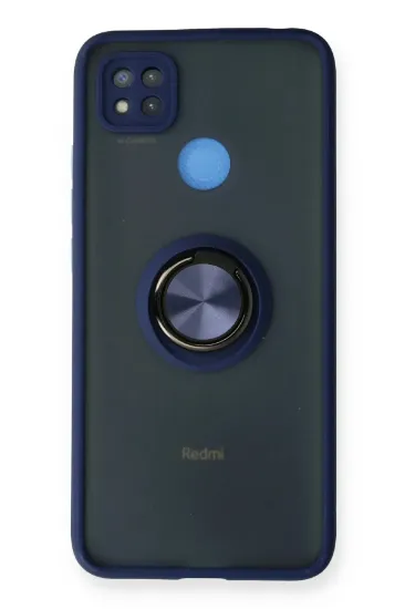 Newface Xiaomi Redmi 9C Kılıf Montreal Yüzüklü Silikon Kapak - Lacivert resmi