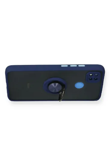 Newface Xiaomi Redmi 9C Kılıf Montreal Yüzüklü Silikon Kapak - Lacivert resmi
