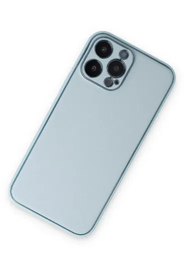 Newface iPhone 14 Pro Kılıf Coco Deri Silikon Kapak - Sky Blue resmi