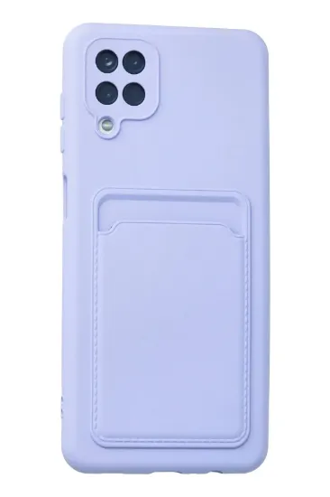 Newface Samsung Galaxy A12 Kılıf Kelvin Kartvizitli Silikon - Lila resmi