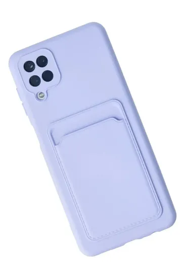 Newface Samsung Galaxy A12 Kılıf Kelvin Kartvizitli Silikon - Lila resmi