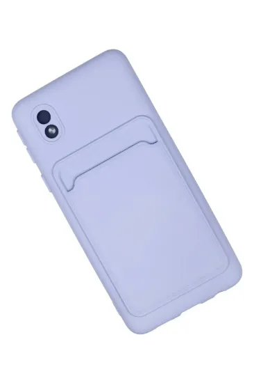 Newface Samsung Galaxy A01 Core Kılıf Kelvin Kartvizitli Silikon - Lila resmi