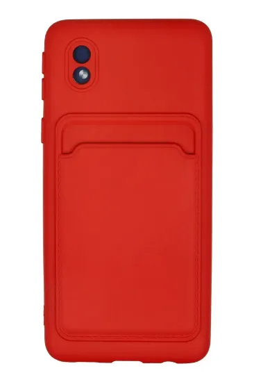 Newface Samsung Galaxy A01 Core Kılıf Kelvin Kartvizitli Silikon - Kırmızı resmi