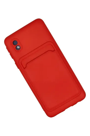 Newface Samsung Galaxy A01 Core Kılıf Kelvin Kartvizitli Silikon - Kırmızı resmi