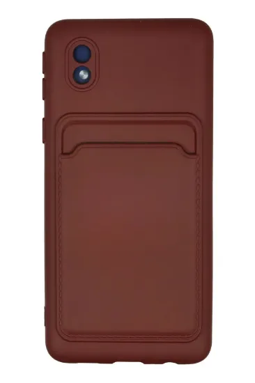 Newface Samsung Galaxy A01 Core Kılıf Kelvin Kartvizitli Silikon - Bordo resmi
