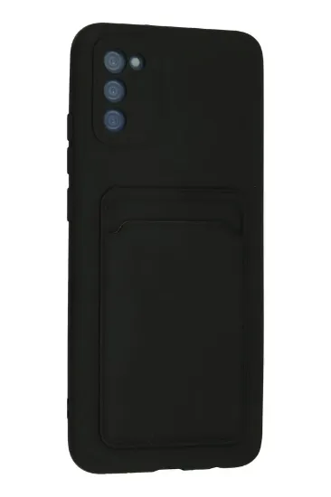 Newface Samsung Galaxy A02S Kılıf Kelvin Kartvizitli Silikon - Siyah resmi