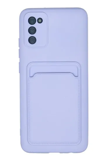Newface Samsung Galaxy A02S Kılıf Kelvin Kartvizitli Silikon - Lila resmi
