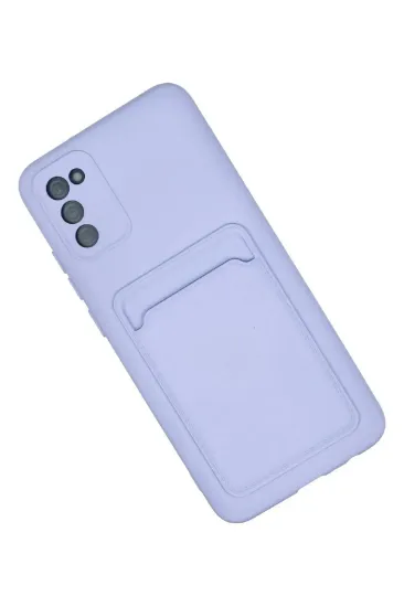 Newface Samsung Galaxy A02S Kılıf Kelvin Kartvizitli Silikon - Lila resmi