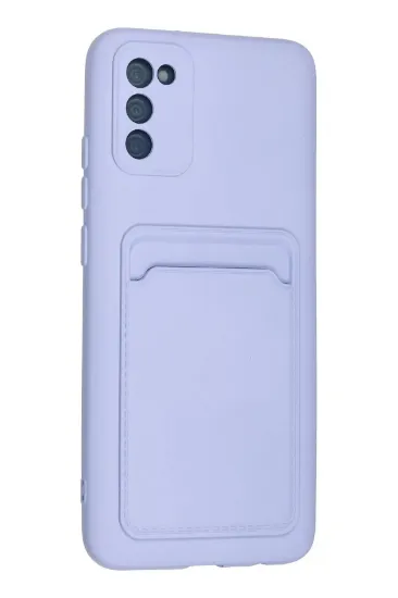 Newface Samsung Galaxy A02S Kılıf Kelvin Kartvizitli Silikon - Lila resmi