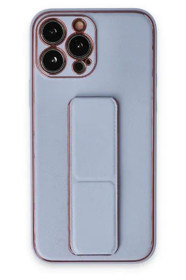 Newface iPhone 14 Pro Kılıf Coco Deri Standlı Kapak - Sky Blue resmi