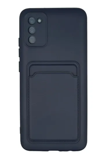 Newface Samsung Galaxy A02S Kılıf Kelvin Kartvizitli Silikon - Lacivert resmi