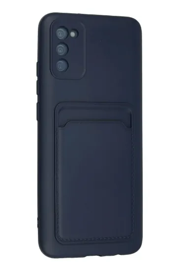 Newface Samsung Galaxy A02S Kılıf Kelvin Kartvizitli Silikon - Lacivert resmi
