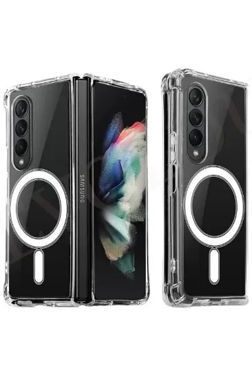 Newface Samsung Galaxy Z Fold 3 Kılıf Magneticsafe Şeffaf Silikon - Şeffaf resmi