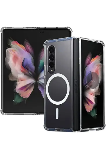 Newface Samsung Galaxy Z Fold 3 Kılıf Magneticsafe Şeffaf Silikon - Şeffaf resmi