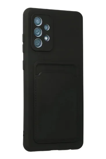 Newface Samsung Galaxy A72 Kılıf Kelvin Kartvizitli Silikon - Siyah resmi