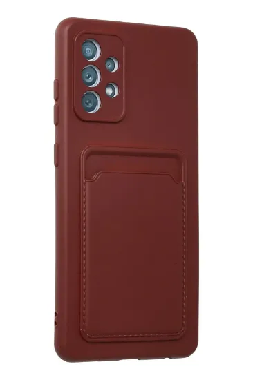 Newface Samsung Galaxy A72 Kılıf Kelvin Kartvizitli Silikon - Bordo resmi