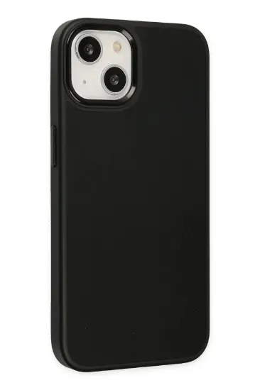 Newface iPhone 14 Plus Kılıf Asya Deri Silikon - Siyah resmi