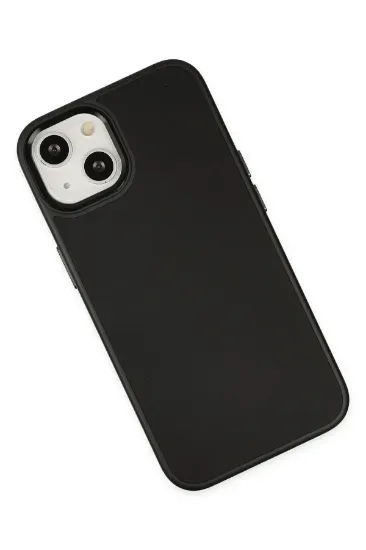 Newface iPhone 14 Plus Kılıf Asya Deri Silikon - Siyah resmi