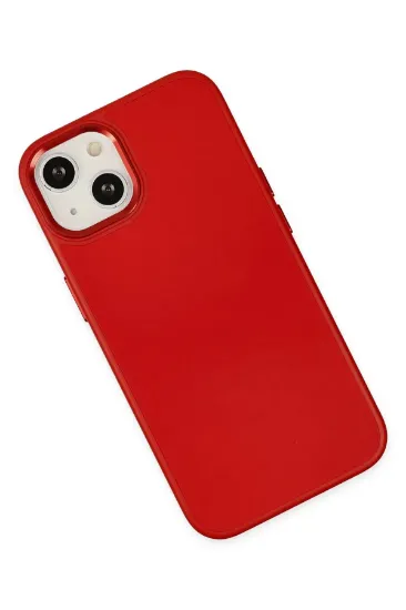 Newface iPhone 14 Plus Kılıf Asya Deri Silikon - Kırmızı resmi