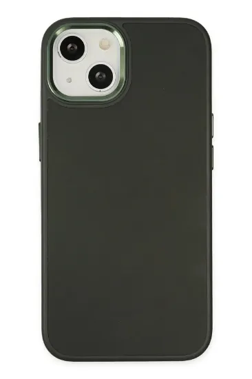Newface iPhone 14 Plus Kılıf Asya Deri Silikon - Koyu Yeşil resmi