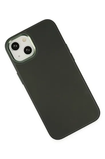 Newface iPhone 14 Plus Kılıf Asya Deri Silikon - Koyu Yeşil resmi