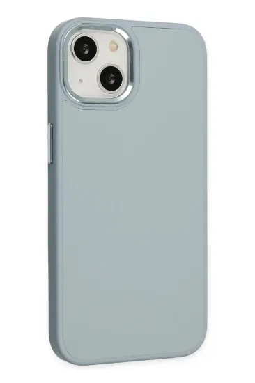 Newface iPhone 14 Plus Kılıf Asya Deri Silikon - Sierra Blue resmi