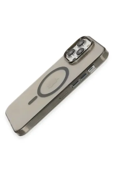 Newface iPhone 13 Pro Max Kılıf Tron Şeffaf Magsafe Kapak - Siyah resmi