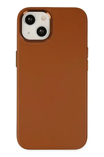 Newface iPhone 14 Plus Kılıf Asya Deri Silikon - Kahverengi resmi