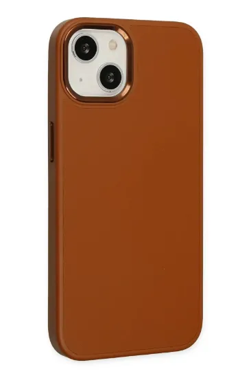 Newface iPhone 14 Plus Kılıf Asya Deri Silikon - Kahverengi resmi