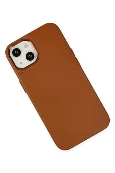 Newface iPhone 14 Plus Kılıf Asya Deri Silikon - Kahverengi resmi