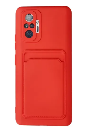 Newface Xiaomi Redmi Note 10 Pro Kılıf Kelvin Kartvizitli Silikon - Kırmızı resmi