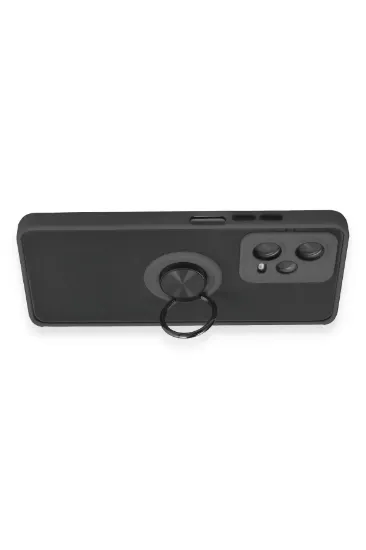 Newface Xiaomi Redmi Note 12 5G Kılıf Montreal Yüzüklü Silikon Kapak - Siyah resmi