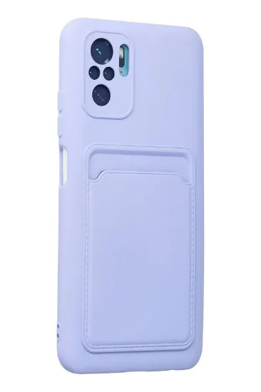 Newface Xiaomi Redmi Note 10S Kılıf Kelvin Kartvizitli Silikon - Lila resmi