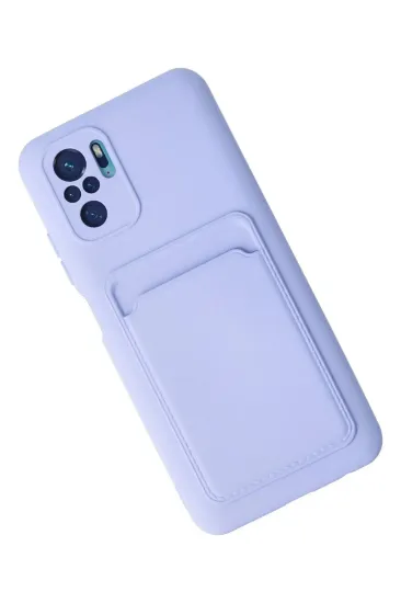 Newface Xiaomi Redmi Note 10S Kılıf Kelvin Kartvizitli Silikon - Lila resmi