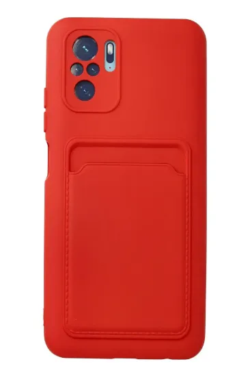 Newface Xiaomi Redmi Note 10S Kılıf Kelvin Kartvizitli Silikon - Kırmızı resmi