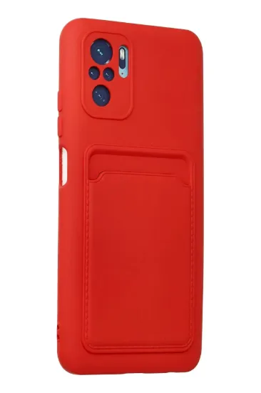 Newface Xiaomi Redmi Note 10S Kılıf Kelvin Kartvizitli Silikon - Kırmızı resmi