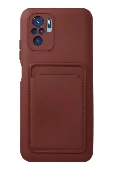 Newface Xiaomi Redmi Note 10S Kılıf Kelvin Kartvizitli Silikon - Bordo resmi