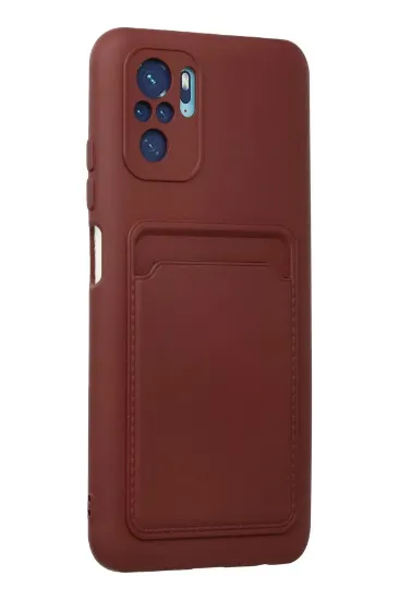 Newface Xiaomi Redmi Note 10S Kılıf Kelvin Kartvizitli Silikon - Bordo resmi