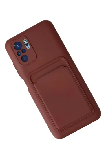 Newface Xiaomi Redmi Note 10S Kılıf Kelvin Kartvizitli Silikon - Bordo resmi