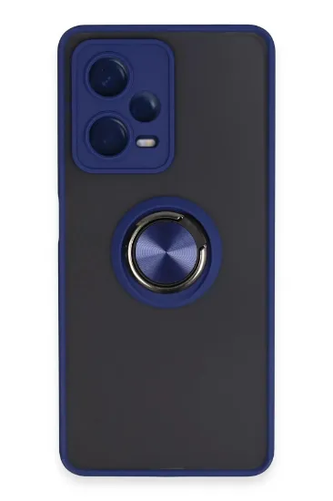 Newface Xiaomi Redmi Note 12 5G Kılıf Montreal Yüzüklü Silikon Kapak - Lacivert resmi