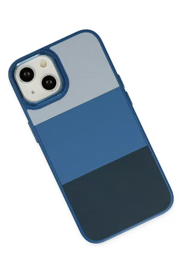 Newface iPhone 14 Plus Kılıf King Kapak - Açık Mavi-Lacivert resmi